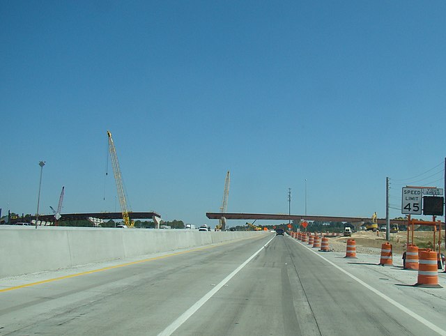 I-20 eastbound at the I-520 interchange in Augusta, Georgia