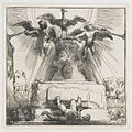 The Phoenix or the Statue Overthrown label QS:Len,"The Phoenix or the Statue Overthrown" label QS:Lnl,"De phoenix of het omvergeworpen standbeeld" . 1658. etching print and drypoint print. 18 × 18.3 cm (7 × 7.2 in). Various collections.