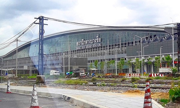 View from Bang Sue Junction railway station in June 2020
