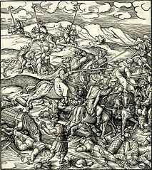 Image 40The woodcut by Leonhard Beck, from cca 1515, depicting Battle of Krbava Field between the Army of Croatian nobility and Ottoman akinjis.  (from History of Croatia)