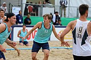 Deutsch: Beachhandball Europameisterschaften 2019 (Beach handball Euro); Tag 6: 7. Juli 2019 – Männerfinale, Dänemark-Norwegen 2:0 (25:18, 19:16) English: Beach handball Euro; Day 6: 7 July 2019 – Men's Final – Denmark-Norway 2:0 (25:18, 19:16)