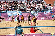 Deutsch: Beachhandball bei den Olympischen Jugendspielen 2018; Tag 3, 9. Oktober 2018; Jungs, Vorrunde, Gruppe A - Ungarn-Thailand 2:1 English: Beach handball at the 2018 Summer Youth Olympics at 9 October 2018 – Girls Preliminary Round Group A‎ – Hungary-Thailand 2:1