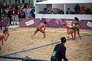 Deutsch: Beachhandball bei den Olympischen Jugendspielen 2018; Tag 5, 10. November 2018; Mädchen, Hauptrunde - Chinese Taipei (Taiwan)-Niederlande 1:2 English: Beach handball at the 2018 Summer Youth Olympics at 11 October 2018 – Girls Main Round – Chinese Taipei (Taiwan)-Netherlands 1:2