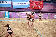 Deutsch: Beachhandball bei den Olympischen Jugendspielen 2018; Tag 6, 12. Oktober 2018; Mädchen, Hauptrundenspiel – Chinesisch Taipei (Taiwan)-Paraguay 0:2 English: Beach handball at the 2018 Summer Youth Olympics at 12 October 2018 – Girls Main Round – Chinese Taipei (Taiwan)-Paraguay 0:2