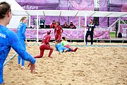 Deutsch: Beachhandball bei den Olympischen Jugendspielen 2018; Tag 6, 11. Oktober 2018; Mädchen, Platzierungsspiel um Platz 7 - Russland-Venezuela 2:0 English: Beach handball at the 2018 Summer Youth Olympics at 11 October 2018 – Girl's Placement Match 7-8 – Russia-Venezuela 2:0