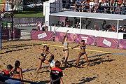 Deutsch: Beachhandball bei den Olympischen Jugendspielen 2018; Tag 3, 9. Oktober 2018; Jungs, Vorrunde, Gruppe B - Argentinien-Hongkong 2:0 English: Beach handball at the 2018 Summer Youth Olympics at 9 October 2018 – Girls Preliminary Round Group B – Argentina-Hing Kong 2:0