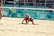 Deutsch: Beachvolleyball bei den Olympischen Jugendspielen 2018; Tag 11, 17. Oktober 2018; Jungen, Spiel um Platz 3 – USA (Devon Newberry/Lindsey Sparks)-Norwegen (Emilie Olimstad/Frida Berntsen) 1:2 (21–1/13–21/9–15) English: Beach volleyball at the 2018 Summer Youth Olympics at 17 October 2018 – Bronze Medal Match – USA (Devon Newberry/Lindsey Sparks)-Norway (Emilie Olimstad/Frida Berntsen) 1:2 (21–1/13–21/9–15)