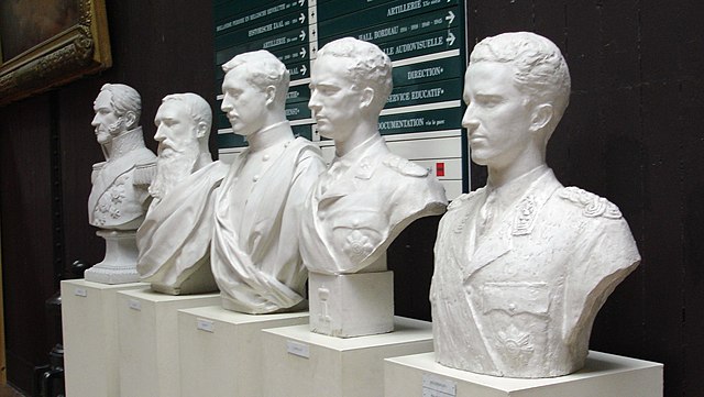 Busts of the first five Kings of the Belgians