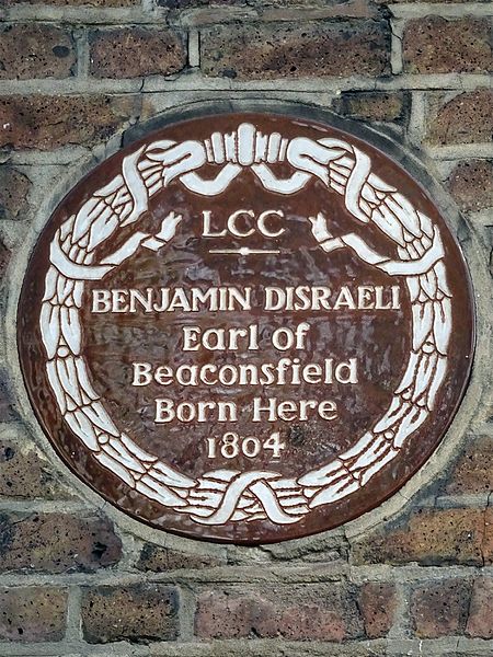File:Benjamin Disraeli Earl of Beaconsfield born here 1804.jpg