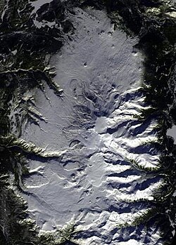 Satellite image of the Big Raven Plateau