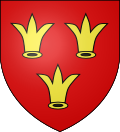 Thumbnail for File:Blason de la famille de la Roche Saint André, De gueules à trois roquets d'or.svg