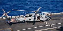 U.S. Navy MH-60R maritime strike helicopter assigned to the HSM-78 Blue Hawks aboard the carrier USS Carl Vinson Blue Hawk 700 aboard USS Carl Vinson.jpg