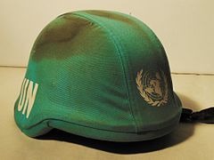 Blue Helmet of UN peacekeeping forces, 1990s.JPG