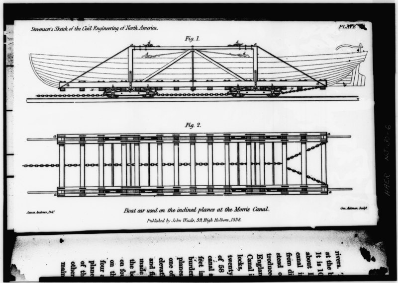 File:Boat car used on Morris Canal's inclined planes. - Morris Canal, Inclined Plane 10 West, Phillipsburg, Warren County, NJ HAER NJ,21-PHIL.V,1-6.tif