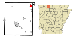 Location in Boone County and the state of آرکانزاس