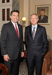 Brian Sandoval, left, 29th Governor of Nevada Brian Sandoval and Harry Reid.jpg