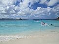 Thumbnail for File:British Virgin Islands — Jost van Dyke — White Bay (SeaDream flag).JPG