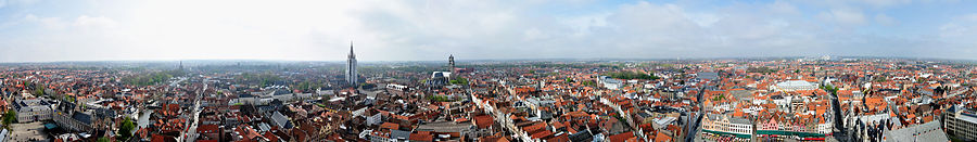 Panorama van de stad vanop het belfort (2009).