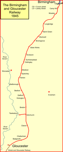 The Birmingham and Gloucester Railway system in 1845 Brum&glos.png