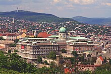 Budapest. View to Buda Castle Hill and Buda Hills from Gellért Hill.jpg