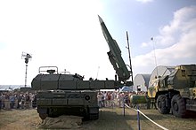 Backside of the 9A317 TELAR of Buk-M2E (export version) at the 2007 MAKS Airshow