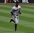 File:J.J. Hardy at shortstop, Byron Buxton sliding at second base