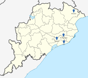 Areas in Odisha, where CIS-A2K conducted Wiki-events