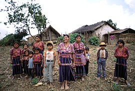 A Maya family in the hamlet of Patzutzun, Guatemala, 1993 Cakchiquel family.JPG