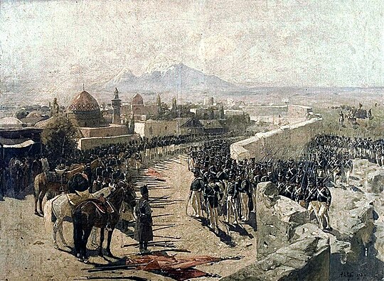 Capture of Erivan fortress by Russian troops under leadership of Ivan Paskevich in 1827 during the Russo-Persian War