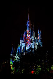 Projection mapping on Cinderella Castle at Walt Disney World Celebrate the Magic.jpg