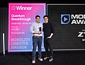 Thumbnail for File:Chris Miller and Phil Lord Accepting Monolith Award for Spider-Man Across the Spider-Verse.jpg