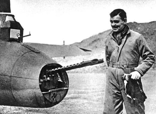 Gable with an 8th Air Force Boeing B-17 Flying Fortress in England, 1943