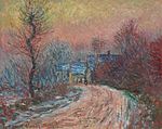 Claude Monet - Entrée de Giverny en hiver, soleil couchant.jpg