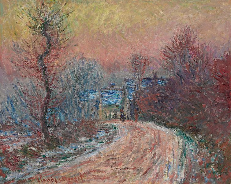 File:Claude Monet - Entrée de Giverny en hiver, soleil couchant.jpg