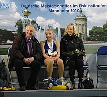 Claudia Leistner mit Tochter Julia Pfrengle bei den Deutschen Meisterschaften 2010 in Mannheim