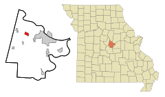 Cole County Missouri Incorporated and Unincorporated areas St. Martins Highlighted