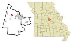 Cole County Missouri Incorporated and Unincorporated areas St. Martins Highlighted.svg