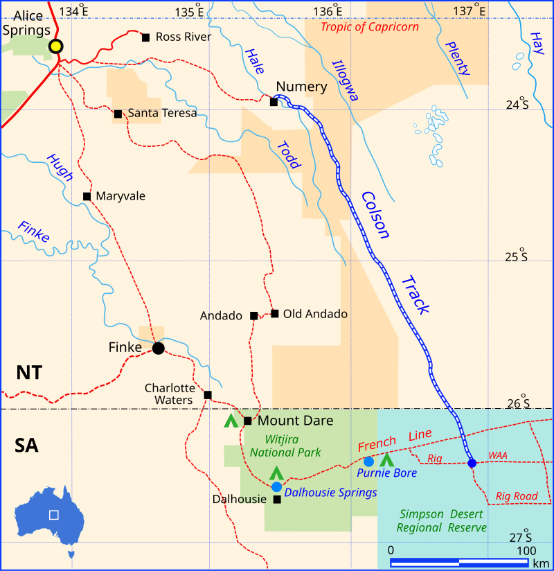 Simpson Desert Map Pdf Colson Track - Wikipedia