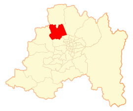 Lage der Gemeinde in der Metropolregion Santiago