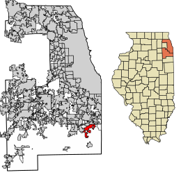 Location of Crete in Will County, Illinois.