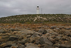 Lighthouse as seen from the shore platform