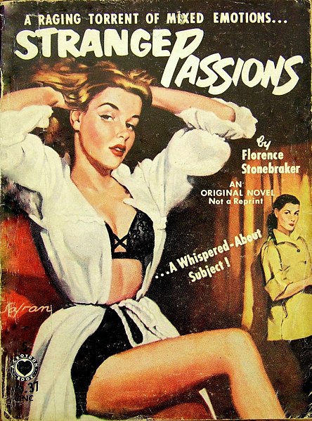 File:Cover of Strange Passions by Florence Stonebraker - Cover artist Bernard Safran - Croydon Book 1953.jpg