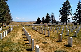 Custer National Cemetery, vers l'est.