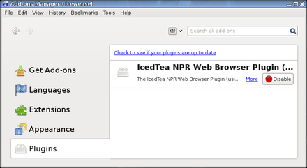 IcedTea NPR plugin (based on IcedTea6) listed in Debian Iceweasel 6.0.2 (Knoppix 6.7.1)