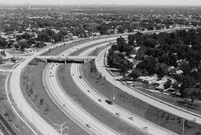 The Dan Ryan Expressway West Leg (now more commonly referred to as I-57) at 99th Street in 1970