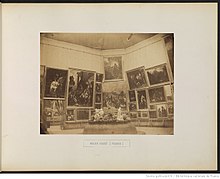 Accrochage d'Eugène Delacroix à l'Exposition universelle de 1855 - Album Disdéri - bnf - Paris.