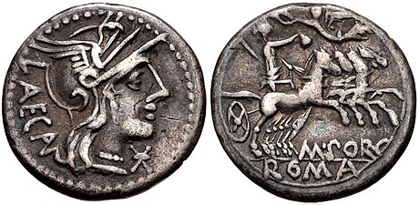 File:Denarius, M. Porcius Laeca,125 BC, RRC 270-1.jpg