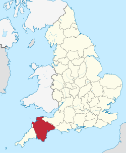 Devon (ceremonial county) in England.svg