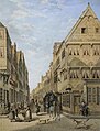 Die Holstenstraße mit dem Hosmannschen Haus vom Markt aus (etwa 1860), Gemälde von Johann Christian Wolters (*1811-†1876)