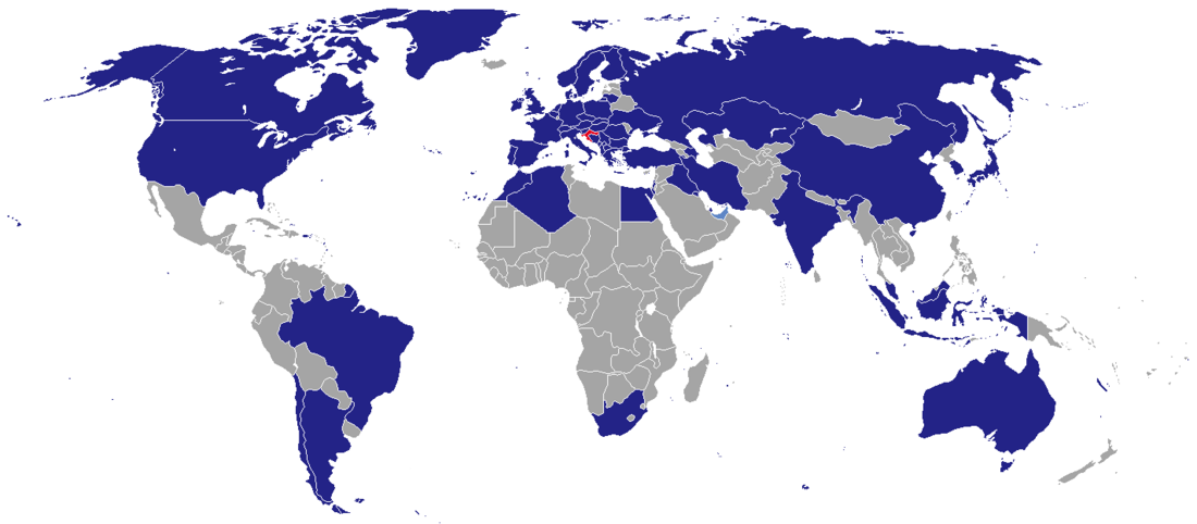 Liste der Auslandsvertretungen Kroatiens